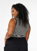 Striped tank top with a rib structure, Black, Model image number 2