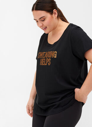 Sports t-shirt with print, Black Swearing, Model image number 2