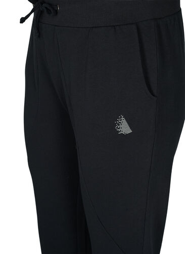 Plain sports pants with pockets, Black, Packshot image number 2
