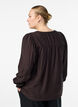 Viscose blouse with smock and gathered details, Brown, Model image number 2