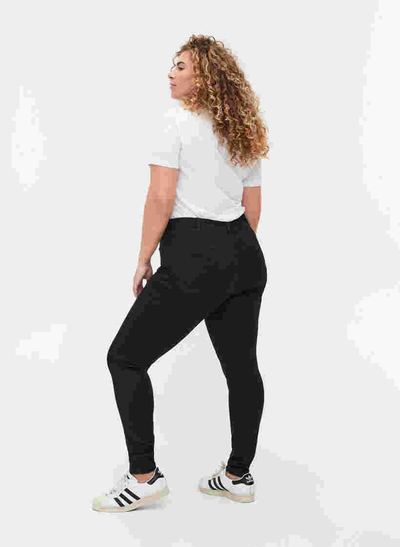 Super slim Amy jeans with high waist, Black, Model image number 2