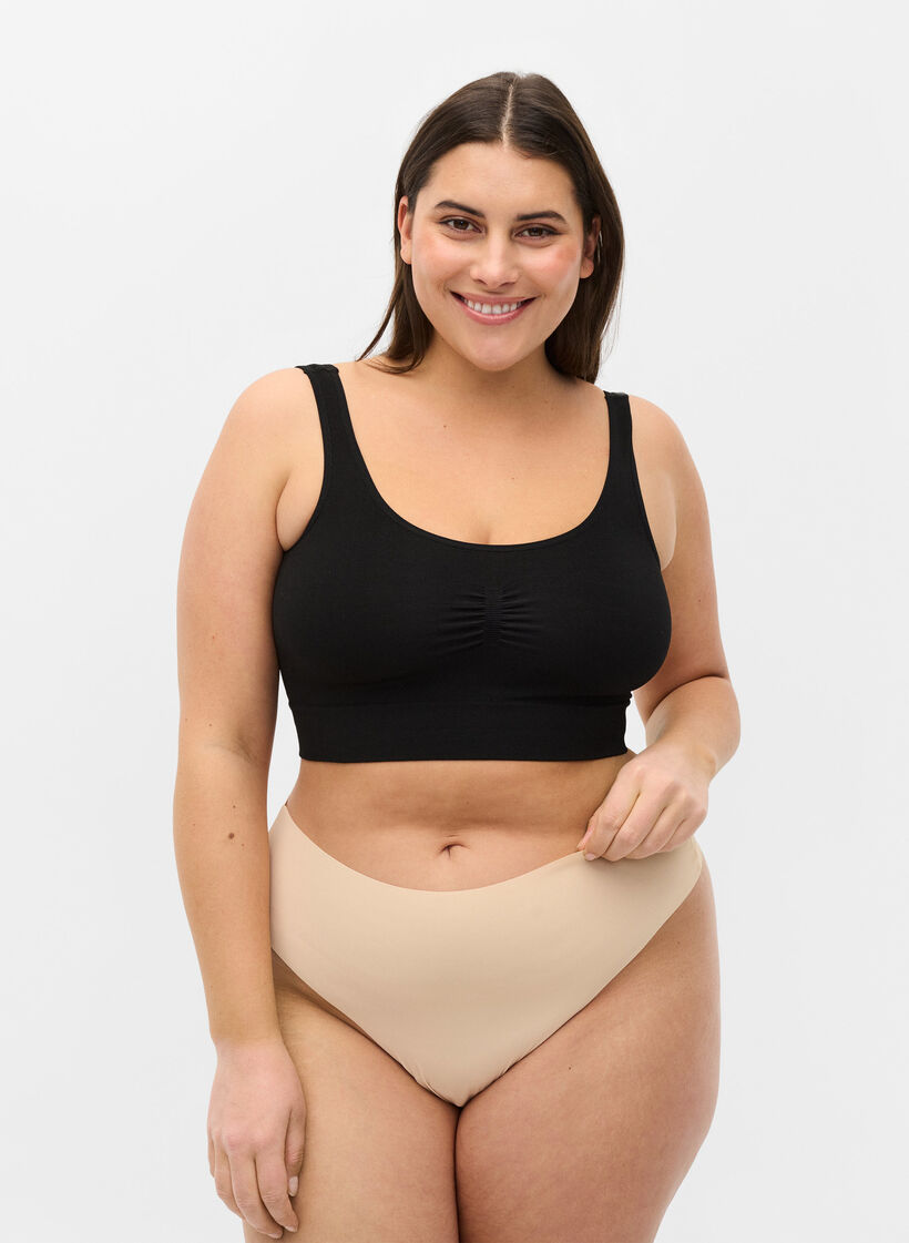 2-pack seamless g-string, Beige, Model image number 0