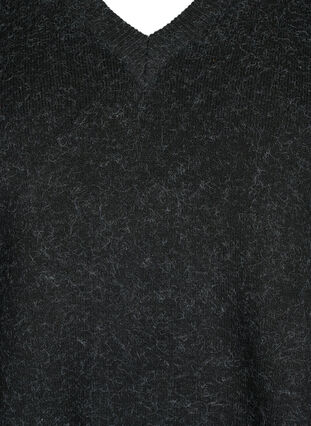 Melange v-neck pullover, Dark Grey Melange, Packshot image number 2