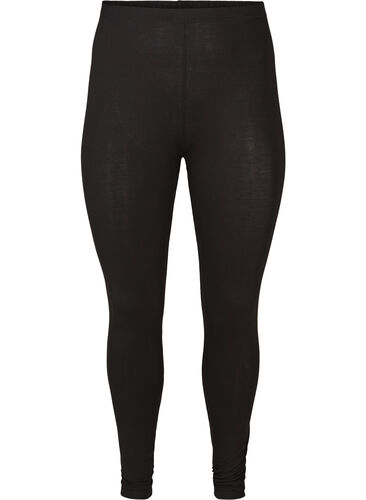 Basic viscose leggings, Black, Packshot image number 0