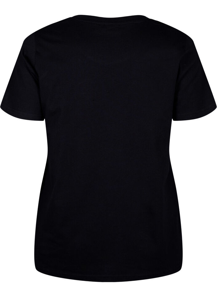 Cotton T-shirt with bow tie, Black W. White, Packshot image number 1
