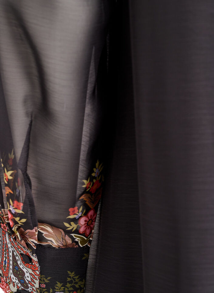 Midi dress with paisley details and long sleeves, Black, Packshot image number 3