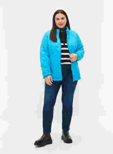 Quilted jacket with zip and pockets, River Blue, Model image number 3