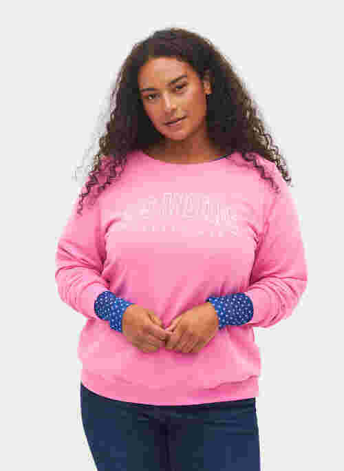 Cotton sweatshirt with text print