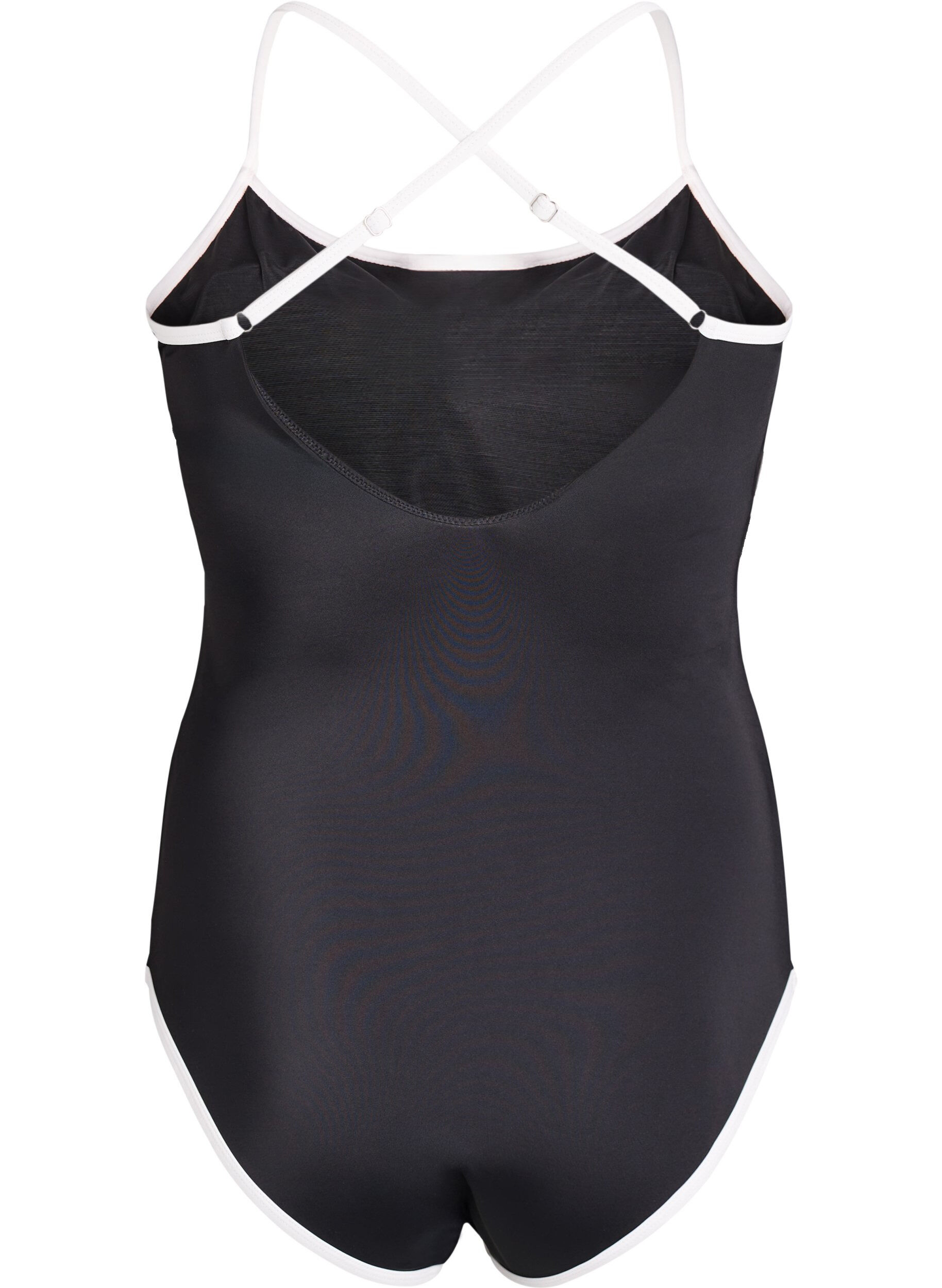 ZizzifashionSports swimsuit with contrast trim and criss-cross straps, Black, Packshot image number 1