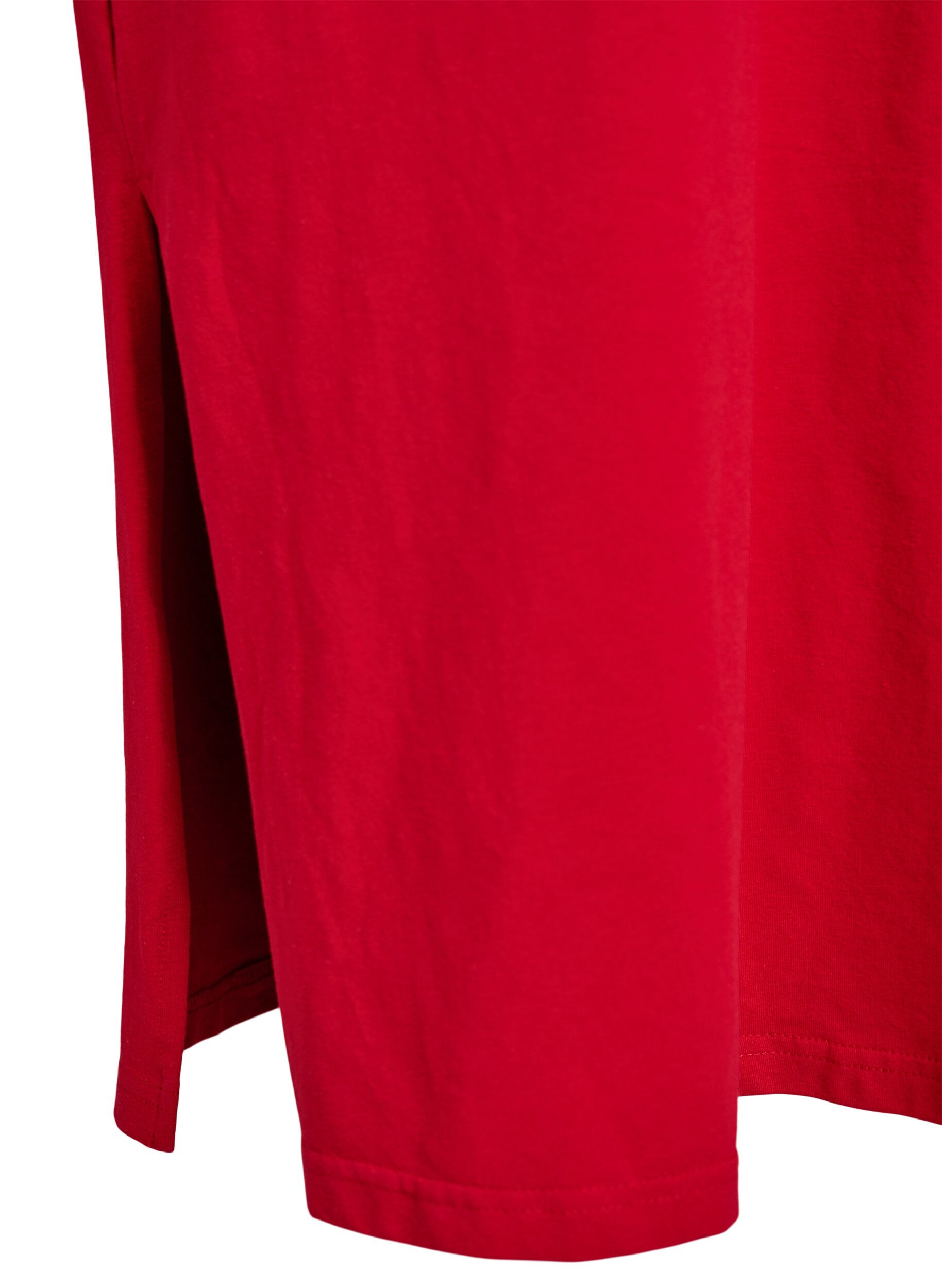 ZizzifashionMidi T-shirt dress with a V-neck, Red, Packshot image number 3