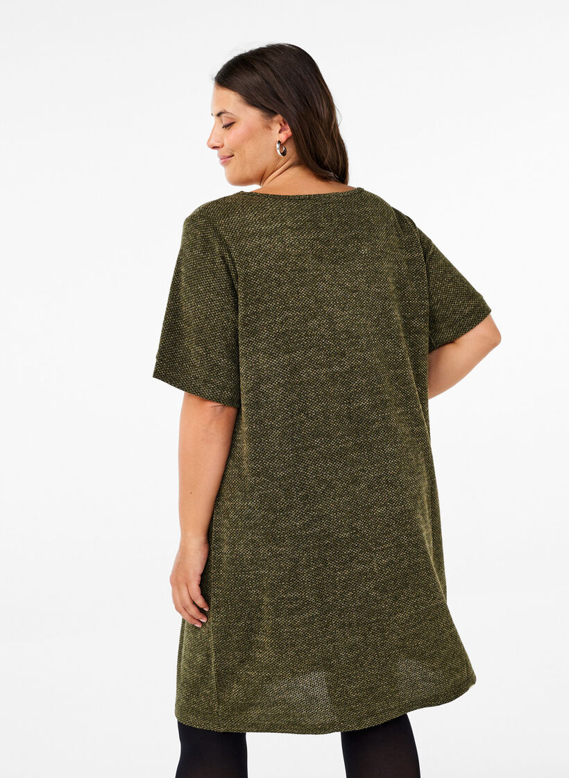 T-shirt dress with short sleeves, Winter Moss, Model image number 1