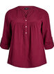 Blouse in cotton muslin with broderie anglaise, Dark Bordeaux, Packshot image number 0