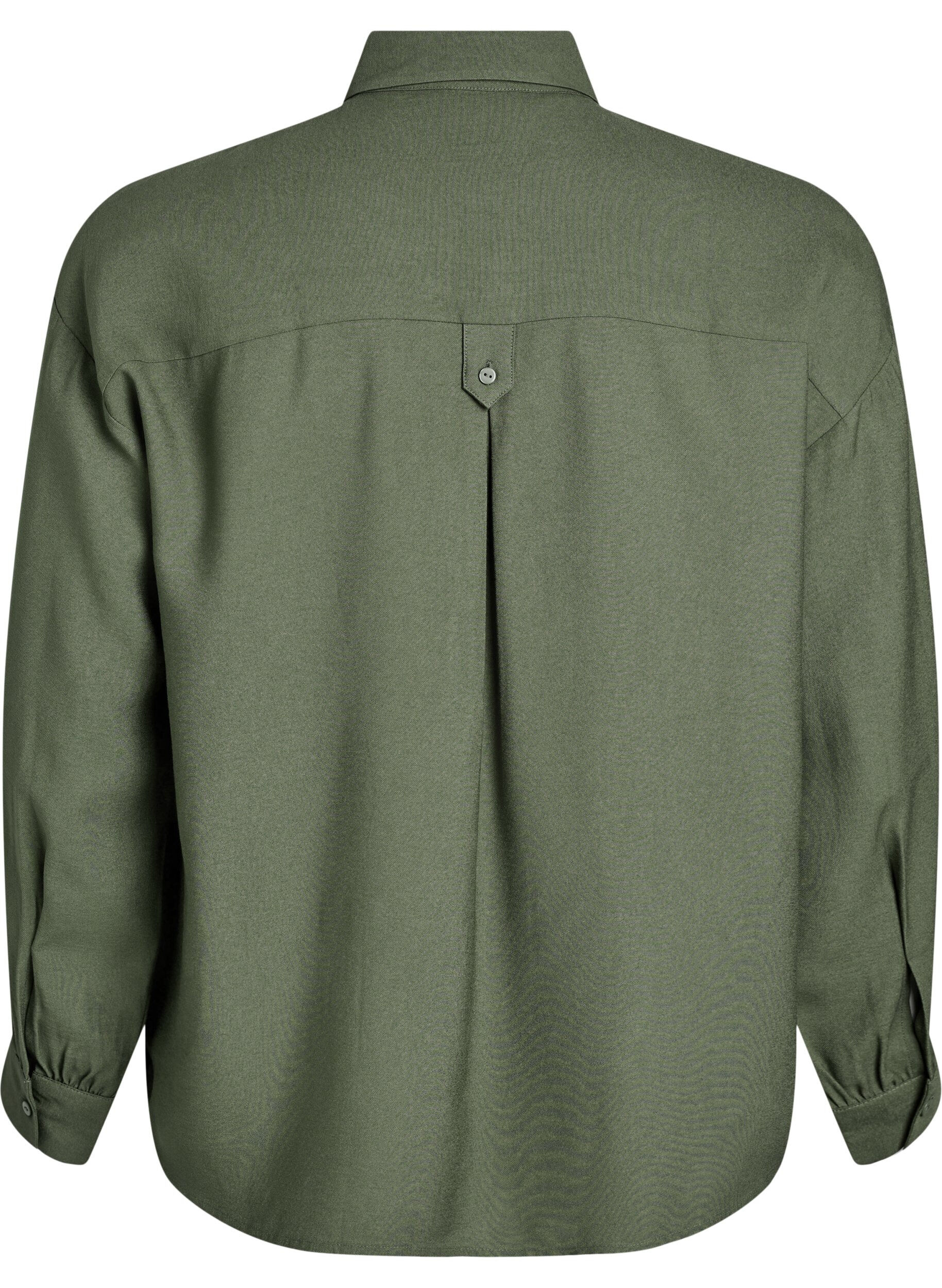 Zizzifashion Shirt blouse with button detail at the back, Green, Packshot image number 1