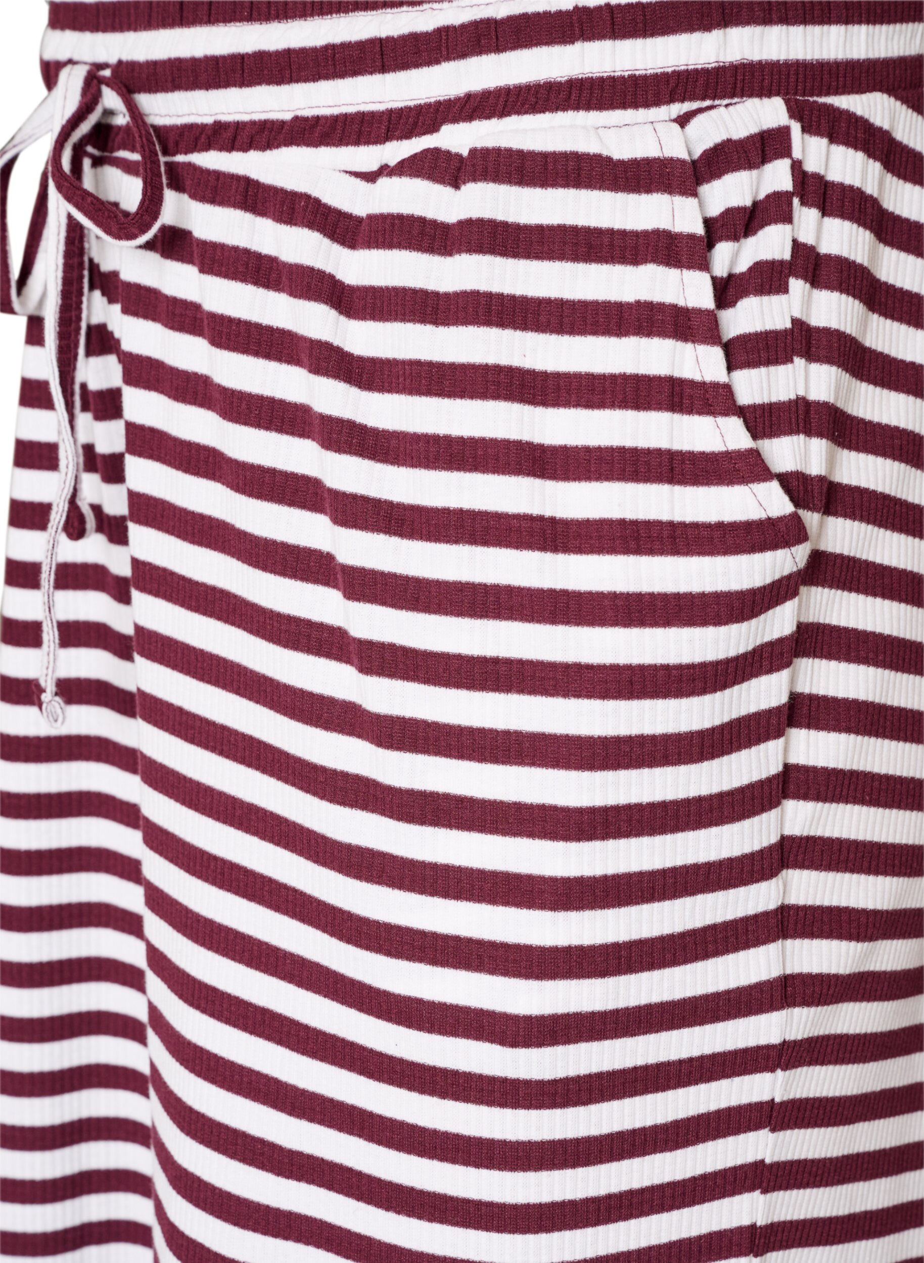 ZizzifashionStriped pyjama bottoms with a high waist and wide legs, Red, Packshot image number 2