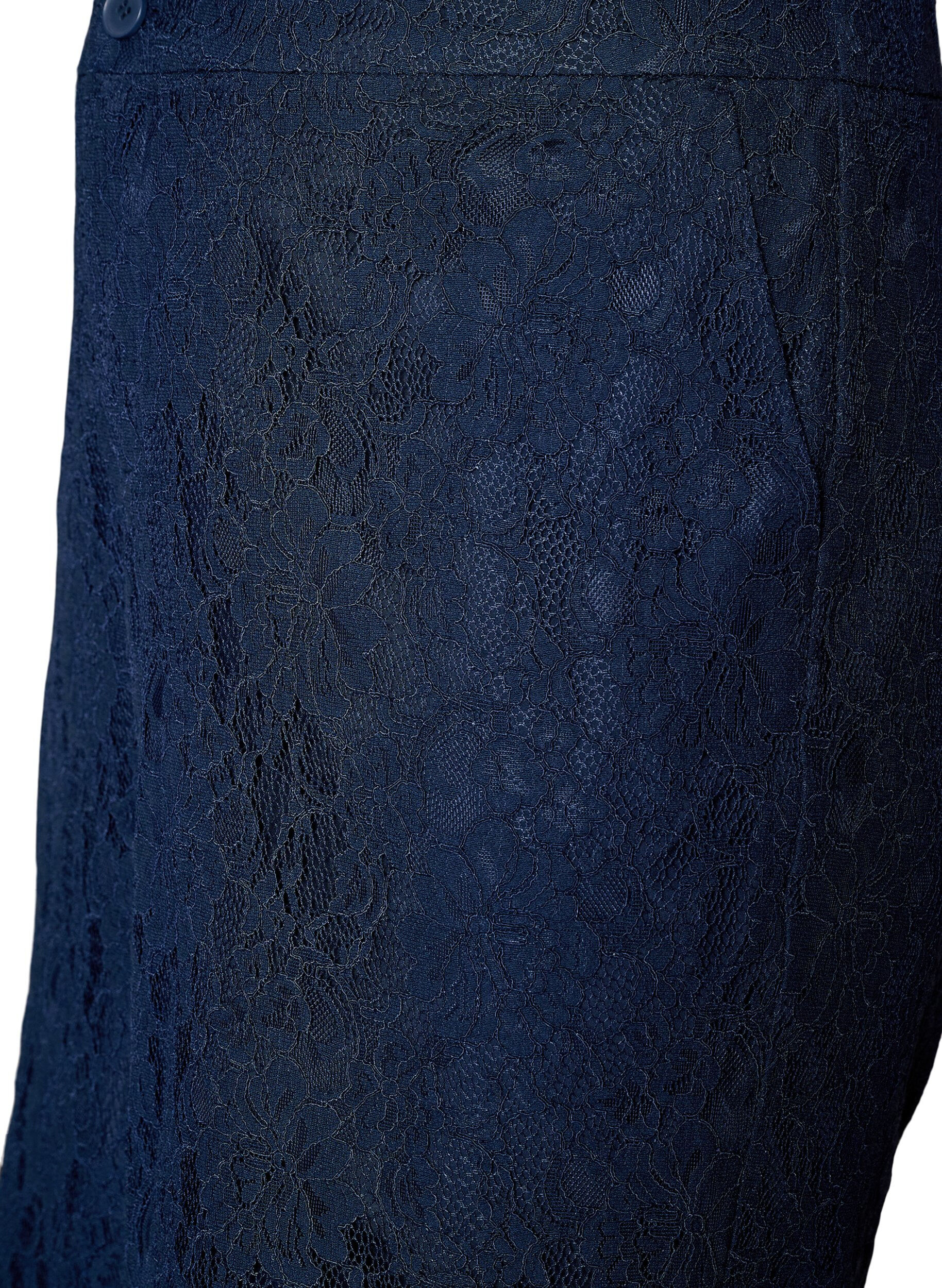 Zizzifashion High-waisted lace Bermuda shorts, Blue, Packshot image number 2