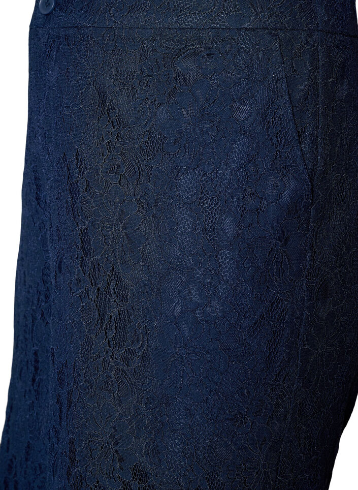 High-waisted lace Bermuda shorts, Blue, Packshot image number 2
