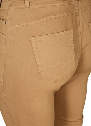 Close-fitting capris with button fastening, Camel, Packshot image number 3