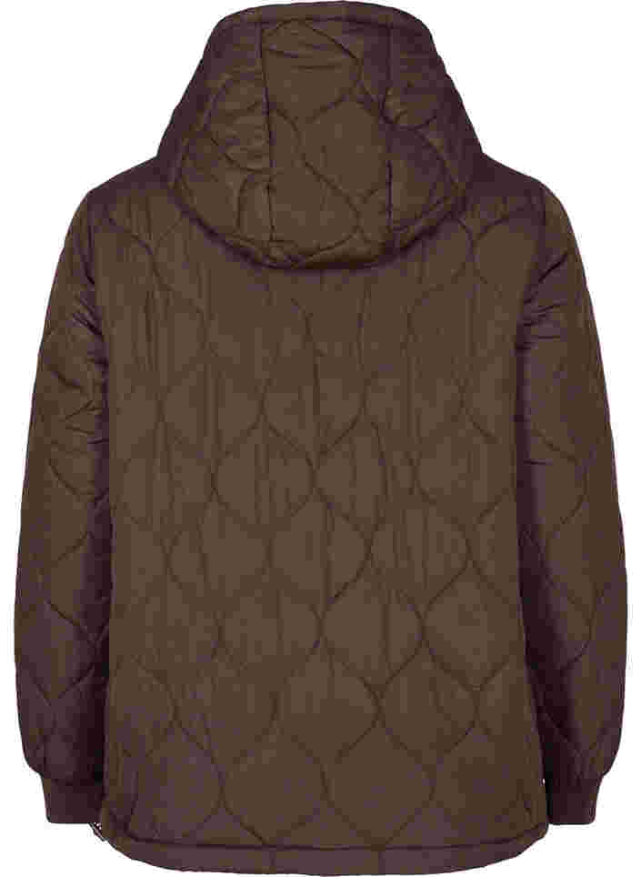 Quilted thermal anorak with a hood, Black Coffee, Packshot image number 1