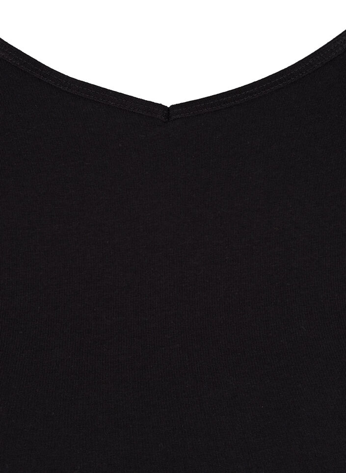 Long basic cotton top , Black, Packshot image number 2
