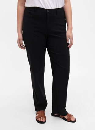 Classic pants in a viscose mix, Black, Model image number 2