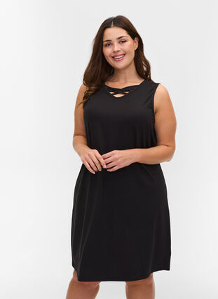 Sleeveless nightgown, Black, Model image number 0