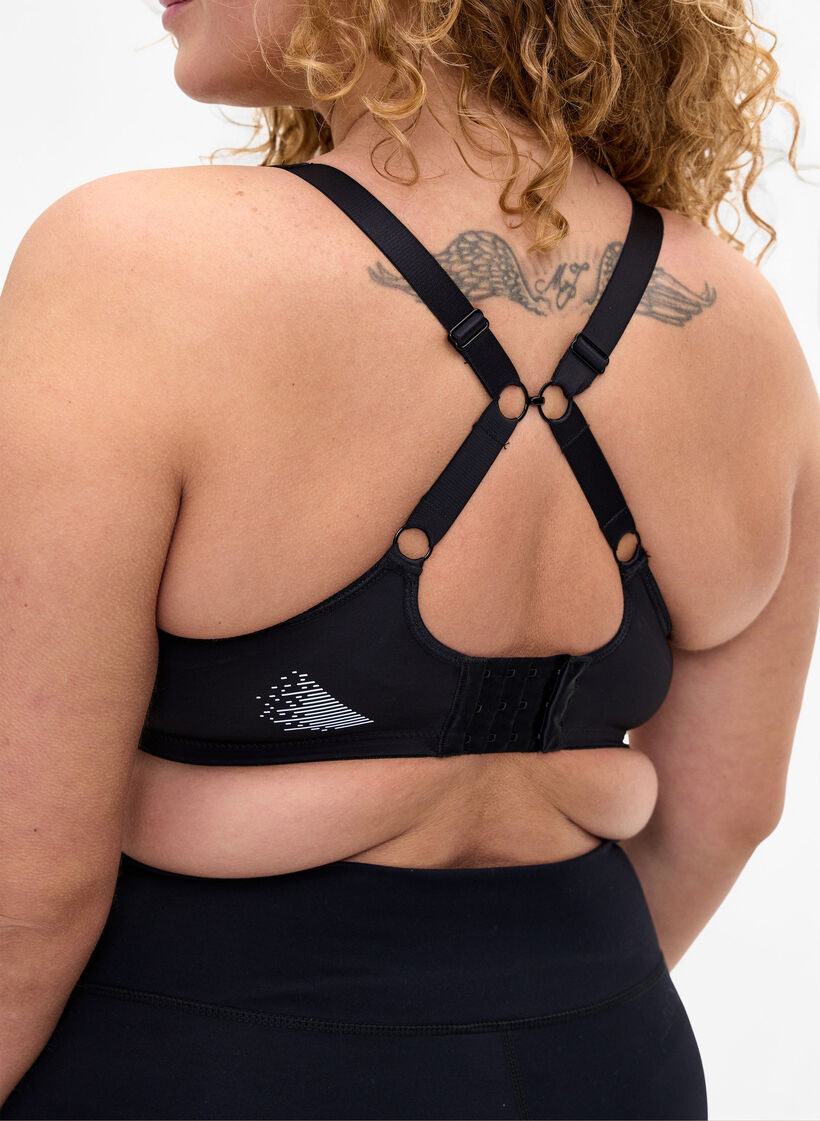 CORE, SUPER HIGH, SPORTS BRA - Sports bra with adjustable shoulder straps -  Black - Sz. 42-60 - Zizzifashion