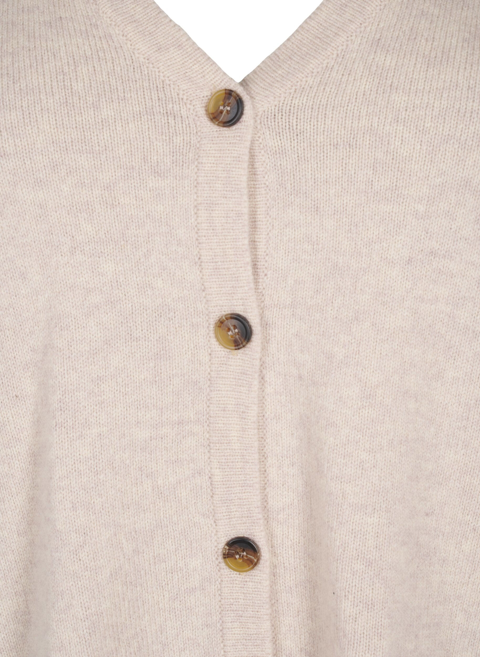 Zizzifashion Knitted cardigan in merino wool, Pumice Stone Mel., Packshot image number 2