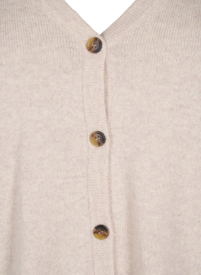 Knitted cardigan in merino wool, Pumice Stone Mel., Packshot image number 2
