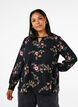 Long-sleeved blouse with floral print, Black, Model image number 0