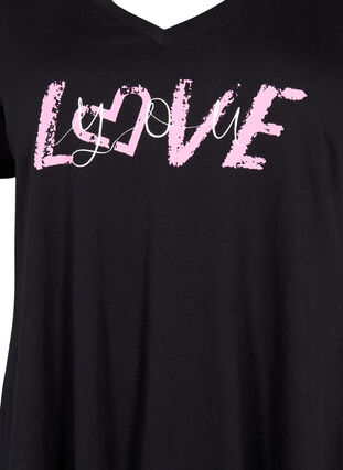 Cotton t-shirt with short sleeves, Black LOVE, Packshot image number 2
