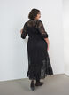 Lace dress with wrap skirt and ruffles, Black, Model image number 1