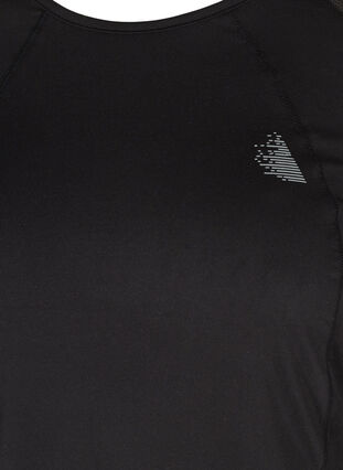 Long sleeve sports blouse with back detail, Black, Packshot image number 2