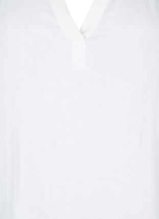3/4 sleeve tunic in cotton, Bright White, Packshot image number 2