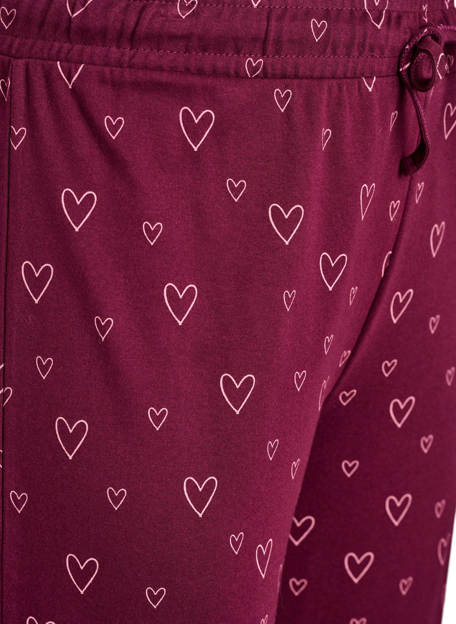 ZizzifashionCotton pyjama trousers with high waist, Red, Packshot image number 2