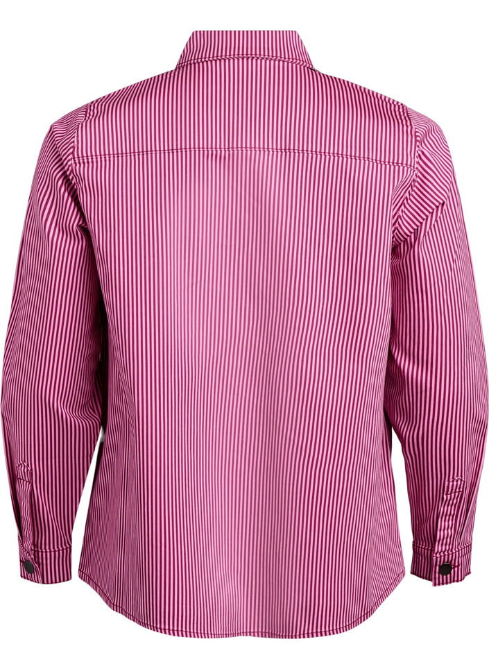 Striped shirt with pockets, Red, Packshot image number 1