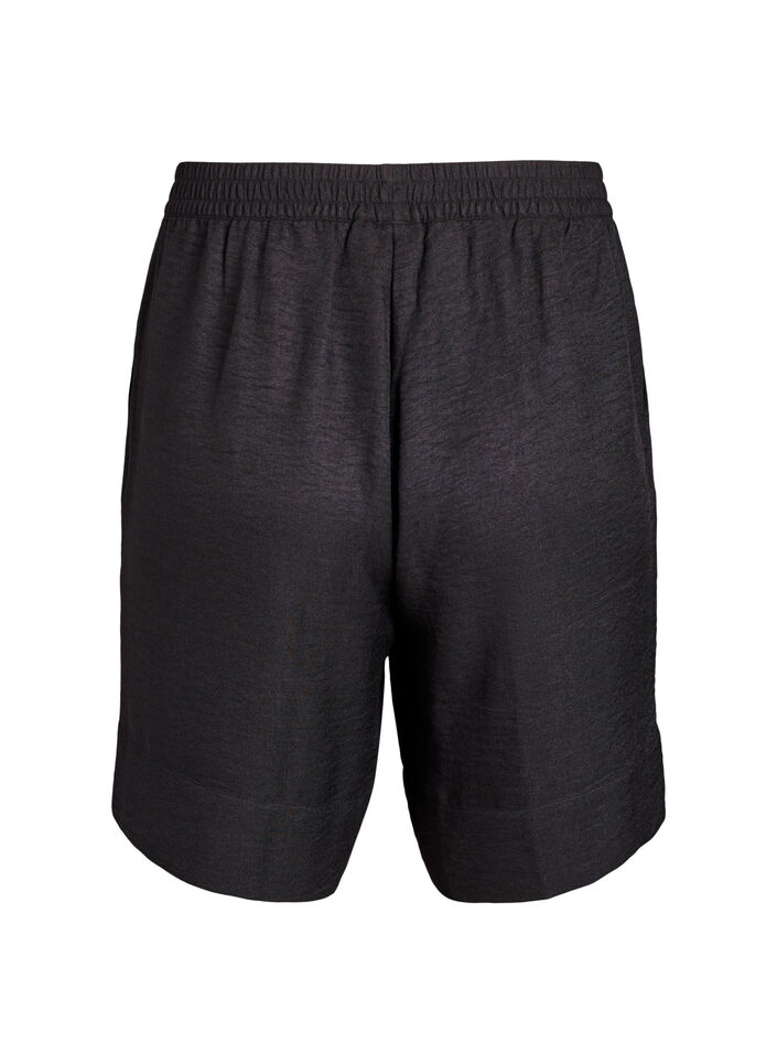 Shorts with pockets and high waist, Black, Packshot image number 1