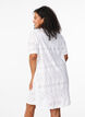 Short dress with v-neck and hole pattern, Bright White, Model image number 1