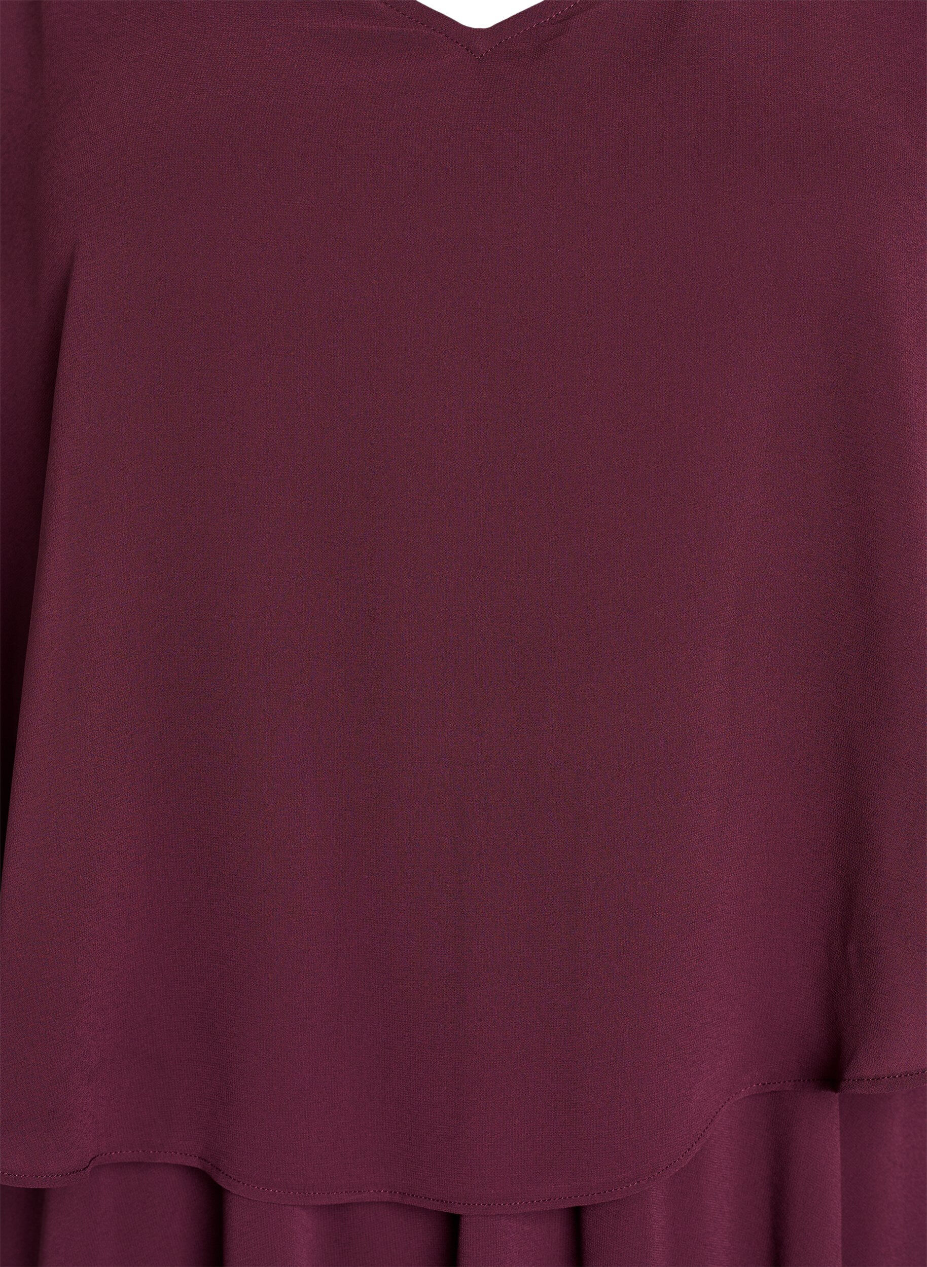 ZizzifashionA-line maxi dress with short sleeves, Red, Packshot image number 2