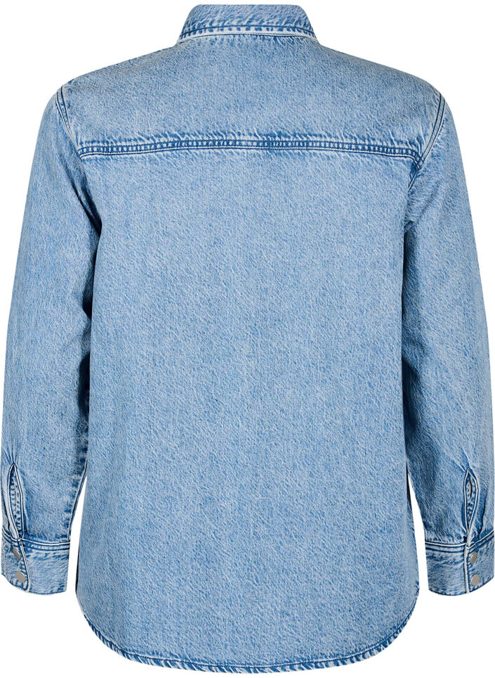 Denim shirt with chest pockets, Light Blue, Packshot image number 1