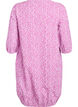 Short cotton dress with 3/4 sleeves and pockets, Purple, Packshot image number 1