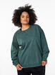 Loose sweatshirt with washed look, Green, Model image number 0