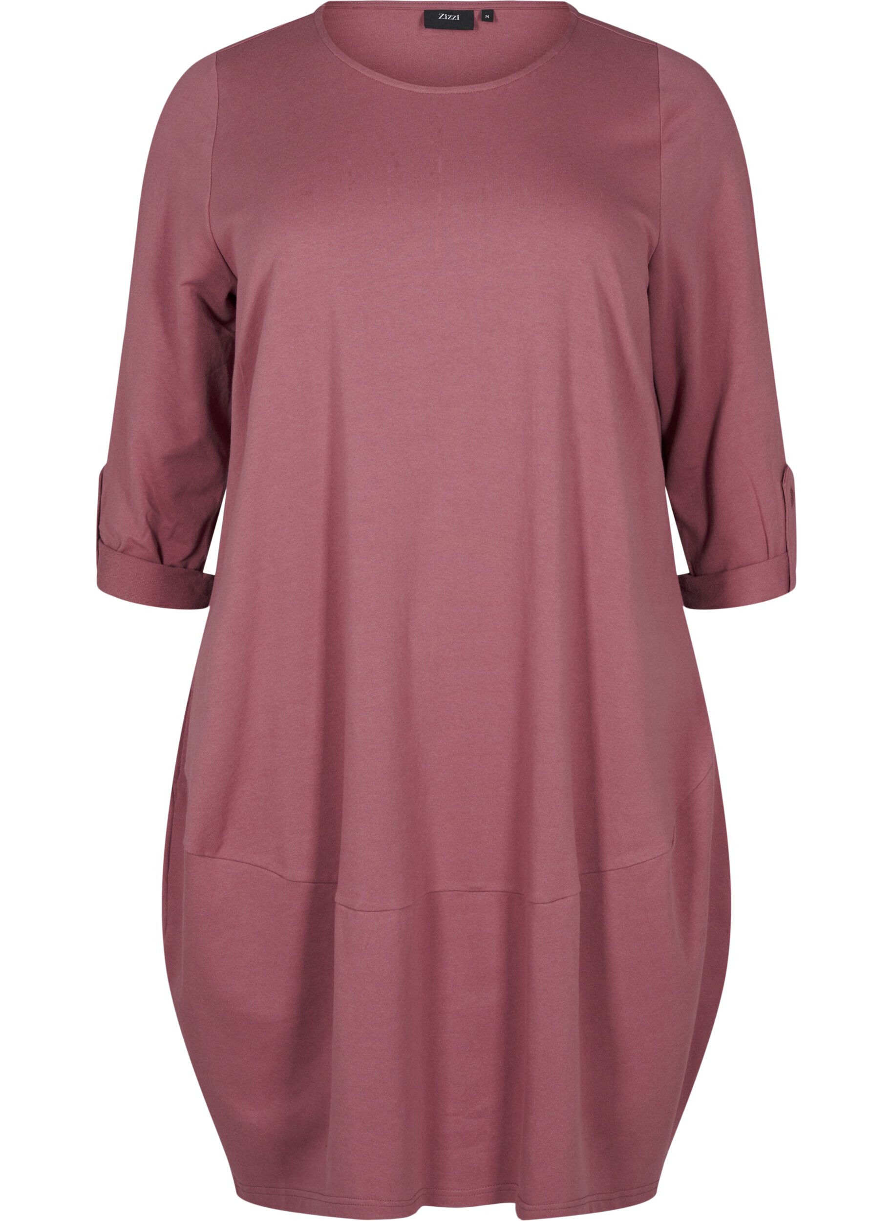 Zizzifashion Balloon dress in cotton with pockets, Rose, Packshot image number 0