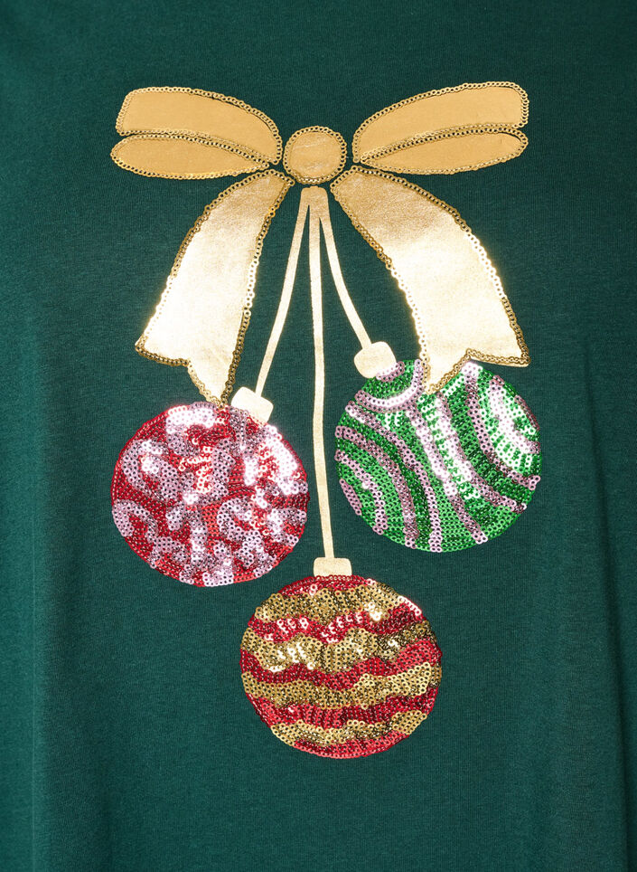 Christmas t-shirt in organic cotton, Green, Packshot image number 2
