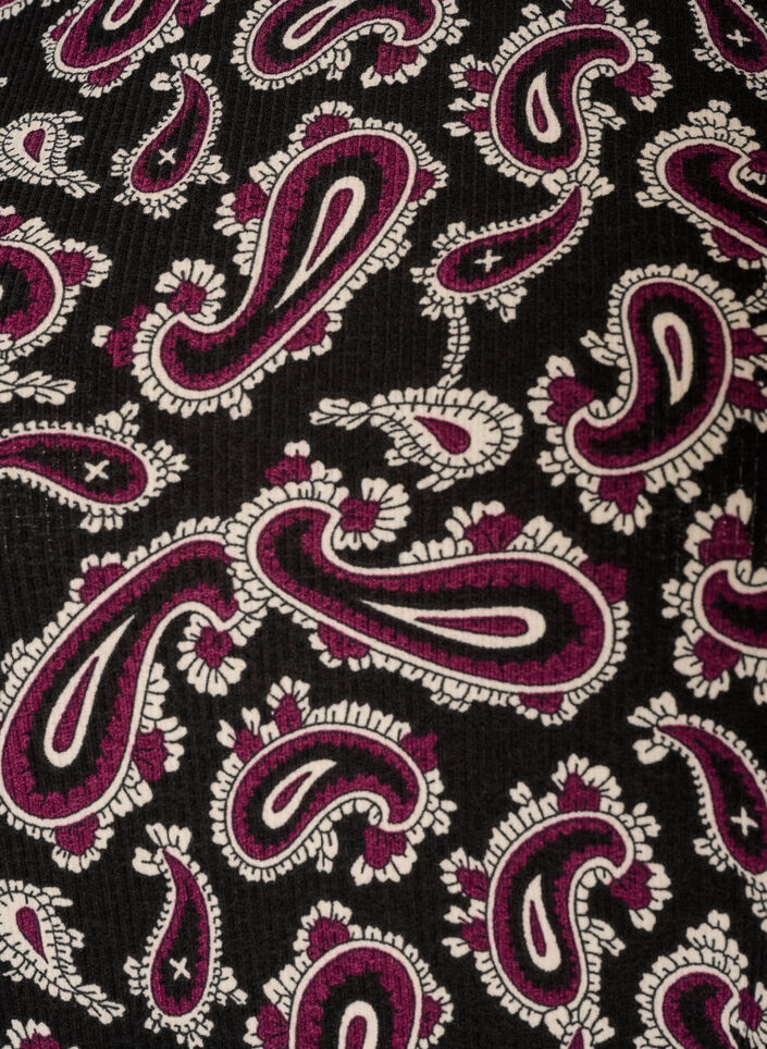 Blouse with long sleeves and paisley print, Dark Bordeaux, Packshot image number 2