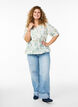 Blouse with print and 1/2 sleeves, White, Model image number 1