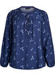 Blouse with button fastening and small flowers, Blue, Packshot image number 0