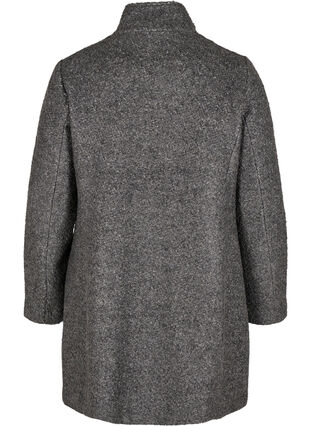 Coat with wool and zipper, Dark Grey Melange, Packshot image number 1