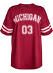 Sporty oversized college T-shirt, Red, Packshot image number 0