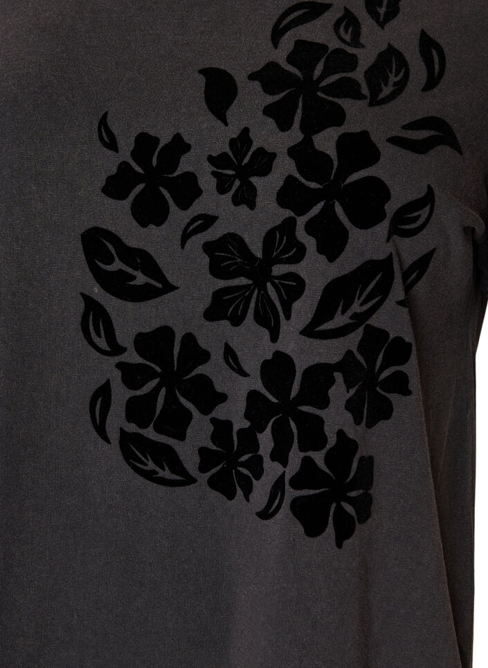 Organic cotton t-shirt with print, Dark Grey, Packshot image number 2