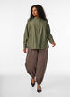 Viscose shirt with golden buttons, Green, Model image number 1